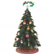 Albero di Natale rotante con addobbi luci e sinfonie natalizie Rosa Trade