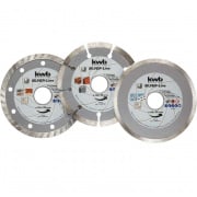 Dischi diamantati set da 3 pz 115 mm Kwb
