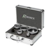 Fresa a tazza diamantata in set da 5 pezzi con adattatore per trapano Ribimex
