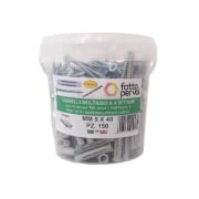 Tasselli In Nylon 8 x 40 mm Con Viti e Punta 150 Pz
