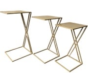 Tavolini in metallo per eventi set 3 pz Star Made in Italy